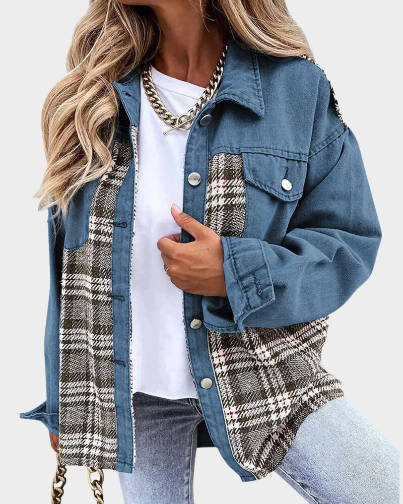 Damen Denim-Jacke Modisch Elegant