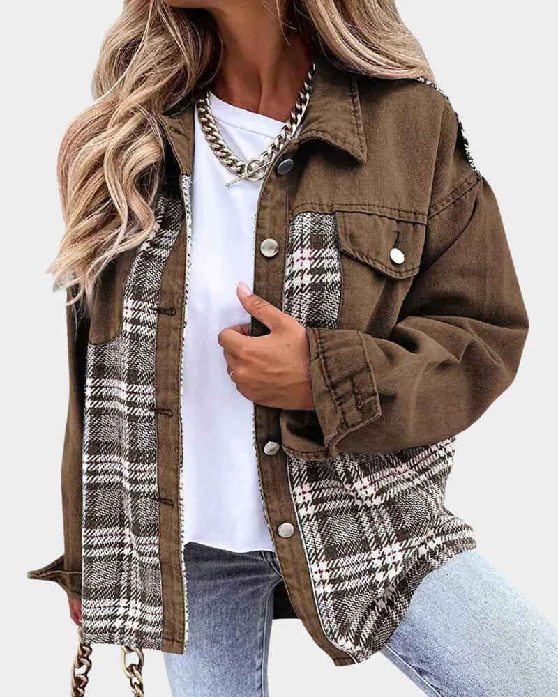 Damen Denim-Jacke Modisch Elegant