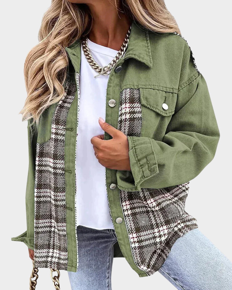 Damen Denim-Jacke Modisch Elegant