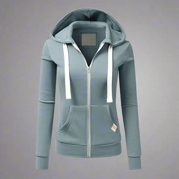 Damen Fleece Jacke Kapuze Reißverschluss Warm