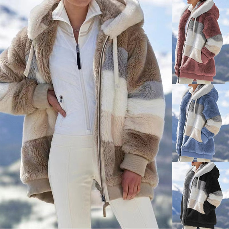 Damen Fleecejacke Weich & Warm Voller Reißverschluss - IdealeKleiden