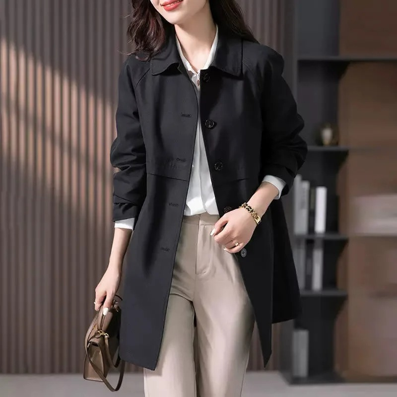 Damen Trenchcoat Stilvoll Kurz Elegant