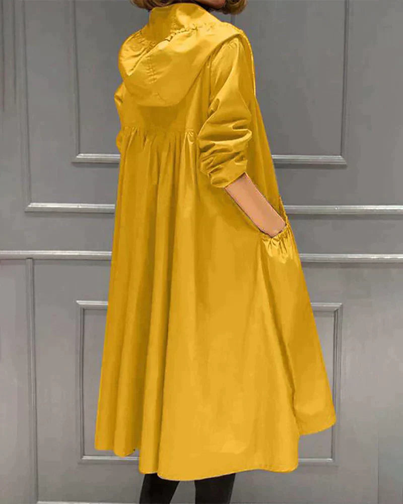 Wasserfeste Damenjacke Knielang Lockere Fit