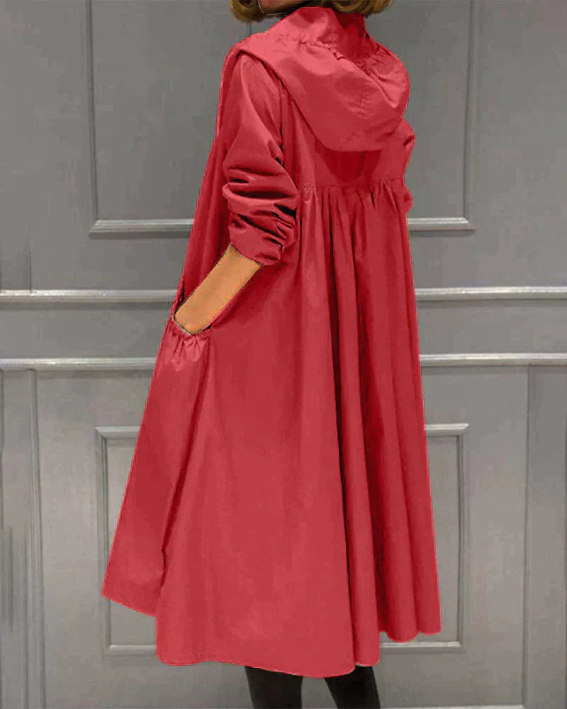 Wasserfeste Damenjacke Knielang Lockere Fit