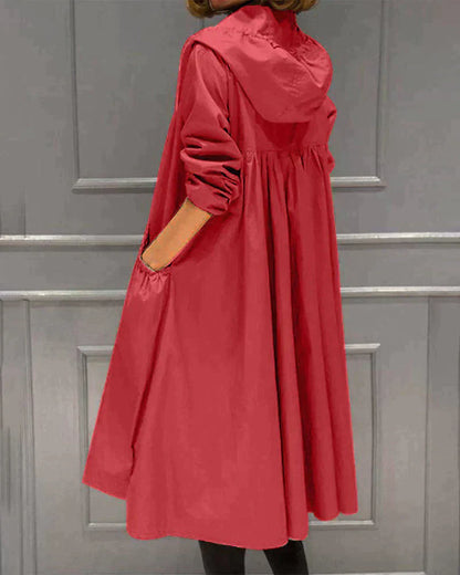 Wasserfeste Damenjacke Knielang Lockere Fit