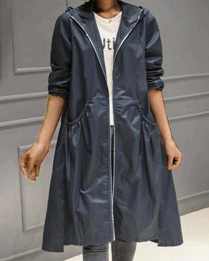 Wasserfeste Damenjacke Knielang Lockere Fit