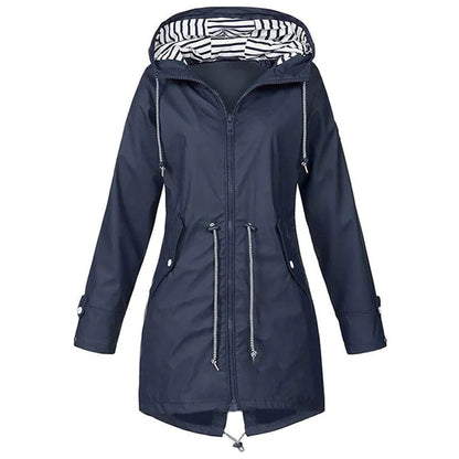 Wasserdichte Damen-Regenjacke mit Kapuze Outdoor