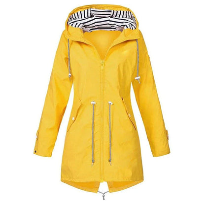 Wasserdichte Damen-Regenjacke mit Kapuze Outdoor