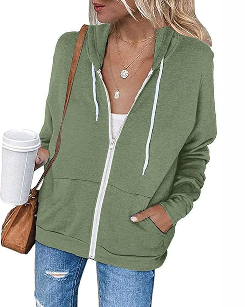 Damen Hoodie Mit Reißverschluss
