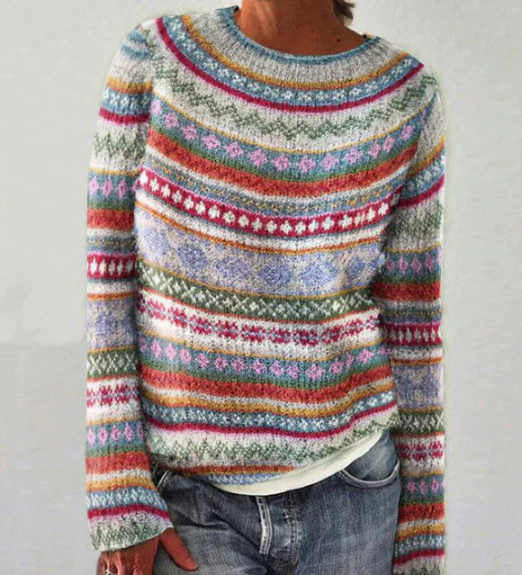 Ava - Pullover Trendig Geometrie Design - IdealeKleiden