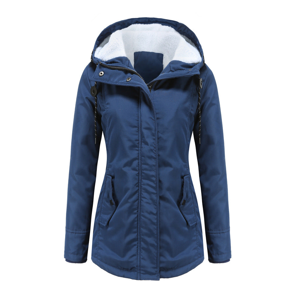Damen Winterjacke Kapuze Fleece Isoliert