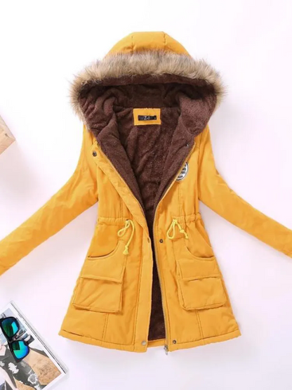 Schicke Slim-Fit Parka mit Kapuze Damen
