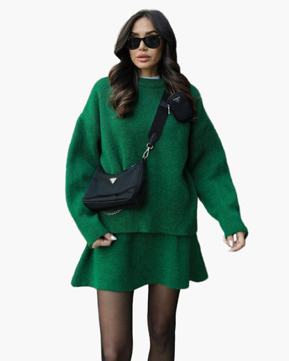 StrickOutfit Herbst Winter Modisch Elegant