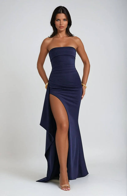 Elegantes Damen Maxikleid Mit Schlitz Für Abendveranstaltungen