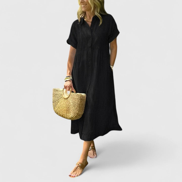 Damen Sommerkleid Streifen Look