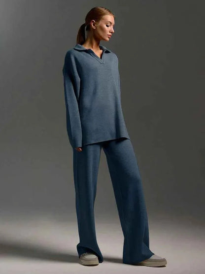 Klassisches Zweiteiler Set Pullover und weite Hose