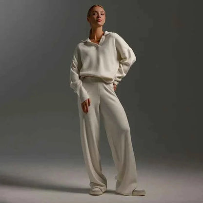Klassisches Zweiteiler Set Pullover und weite Hose